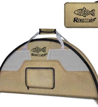 Riverruns Fishing Hunting Wader Bag with Vented Mesh, Foldable Waders Boots Bag, Fly Fishing Changing Pad & Bag for Fishing, Hiking, Camping (Khaki)